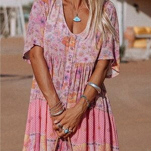 Vibrant Floral Pink Dress